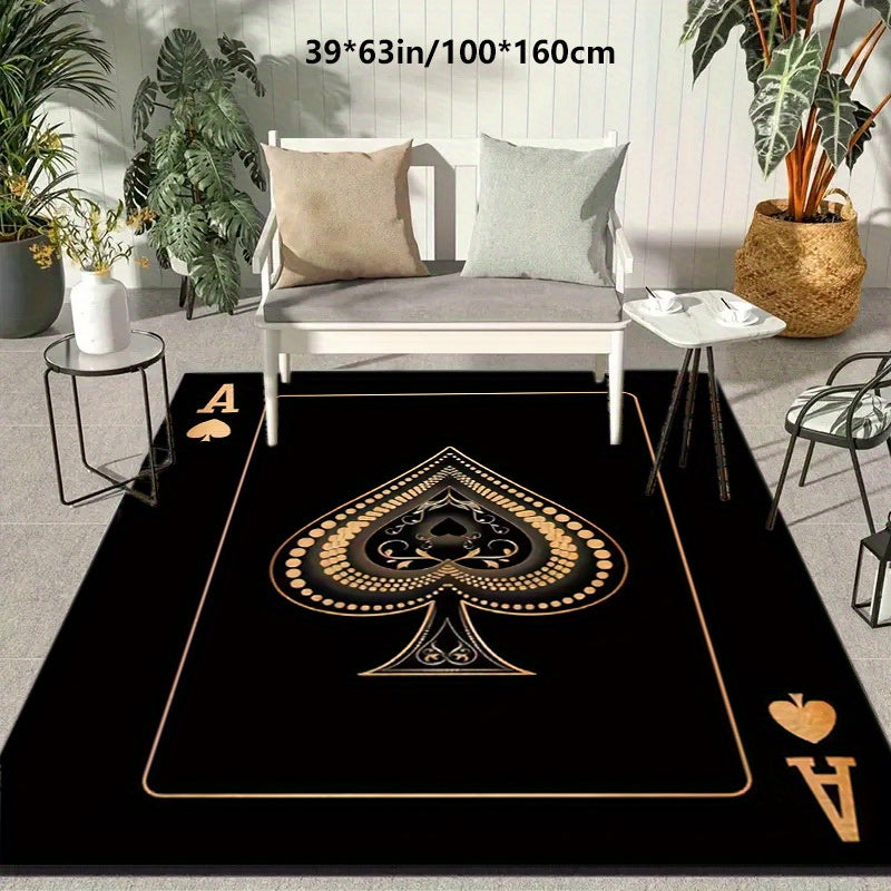 Golden Diamond Velvet + 800g per square meter + Anti-slip Point Plastic Bottom 1pc Christmas Decoration Area Large Mat Red Heart A Mat Non-Slip Machine Washable Easy Matching Home Decor Sofa Coffee Table Mat Bedside Mat Dinin