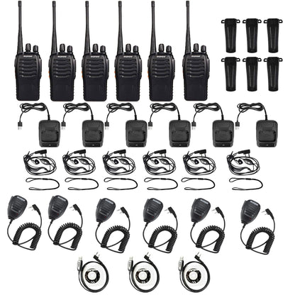 6pcs Walkie Talkie, Professional Two-Way Radios, Long Range UHF Communicator for Adults, Rechargeable Battery, Handheld 6pcs Walkie Talkie Set with Earpiece, Family Restaurant