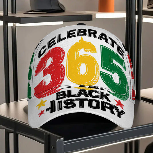 1pc 1pcs 2D Celebrate 365 Black History Print Snapback Cap - Polyester Hat Suitable for Sports, Running & Casual Wear with Full-Body Vibrant African History, Year-Round Cultural Pride Accessory