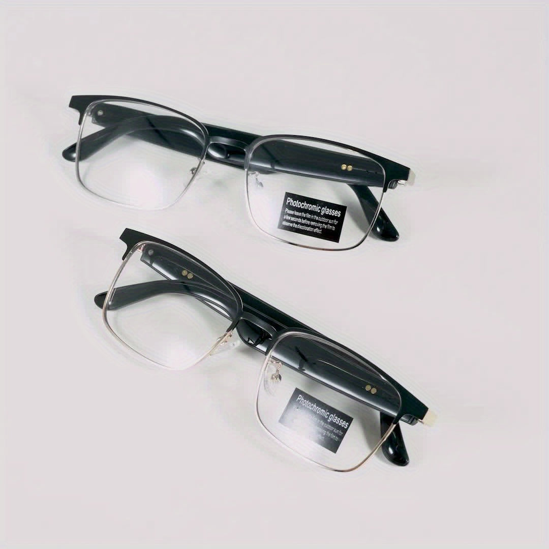 New 2024 Smart Glasses with Automatic Color Changing Lenses, 3-second Automatic Dimming, Suitable for Office, Outdoor, Sports Driving, Unisex Smart Glasses, Music Playback, Hands-free Calling, Transparent Frame, Hardware Anti