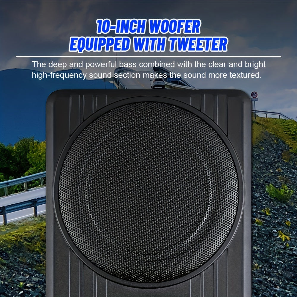 [Car Subwoofer] 105C 1500W 10-Inch Car Subwoofer with High Power And High-Fidelity Sound, Ultra-Thin Body, Includes Wired Control And Installation Parts, Without Battery