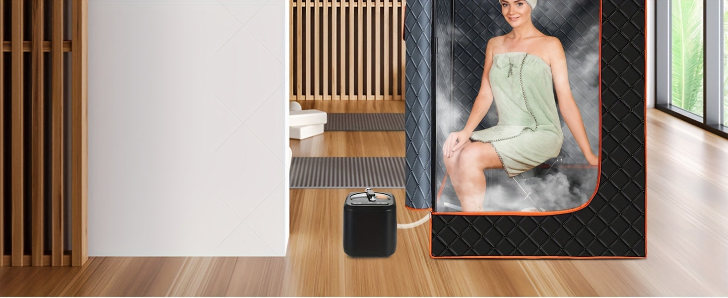 Portable Full Body Sauna Box | Personal Steam Sauna Tent for Home Spa with 3L 110V Steamer, Composite Fabric, Plug Powered, Suitable for Gym, Pilates, Garage, Hot Tub (36 * 36 * 71inch)