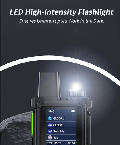 4 pieces global long-distance walkie talkie | LED flashlight, Type-C fast charging, including SIM card | preferred for construction, fleet, and camping travel, solving communication problems for construction and camping teams
