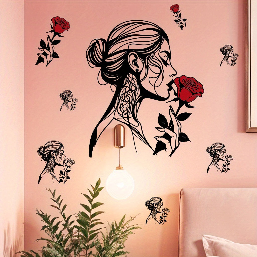 2pcs beauty line wall stickers, suitable for background wall decoration in living rooms, bedrooms, cabinets, bathrooms, and home decor