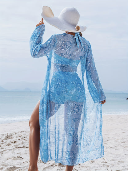 1012 2025 new fashion bikini three-piece blouse, Poolside Attire, Summer Fashion, Chic Blouse, Modern Swimwear, Stretchy Fabric, Breathable Material, Bikini Top, Swim Blouse, Beach Lovers