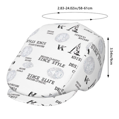 1pc Classic Black & White Letter Design Adjustable Beret Hat - Lightweight Polyester, Elegant Cabbie Gatsby Cap for Men & Women, Perfect for Driving, Casual Wear, and Special Occasions, Casual Headwear | Classic Beret | Light