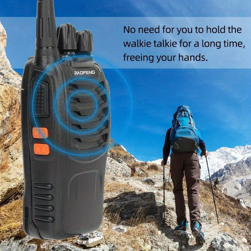 2 Pack Professional Two-Way Radios Long Range 16-Channel Handheld Walkie Talkies with Dual-Band FM, - Li-ion, Microphones & Headsets Included, 4-Way Rocker Switch, 16-Channel Scanning, 2-Tone Signaling, Compatible with Progra