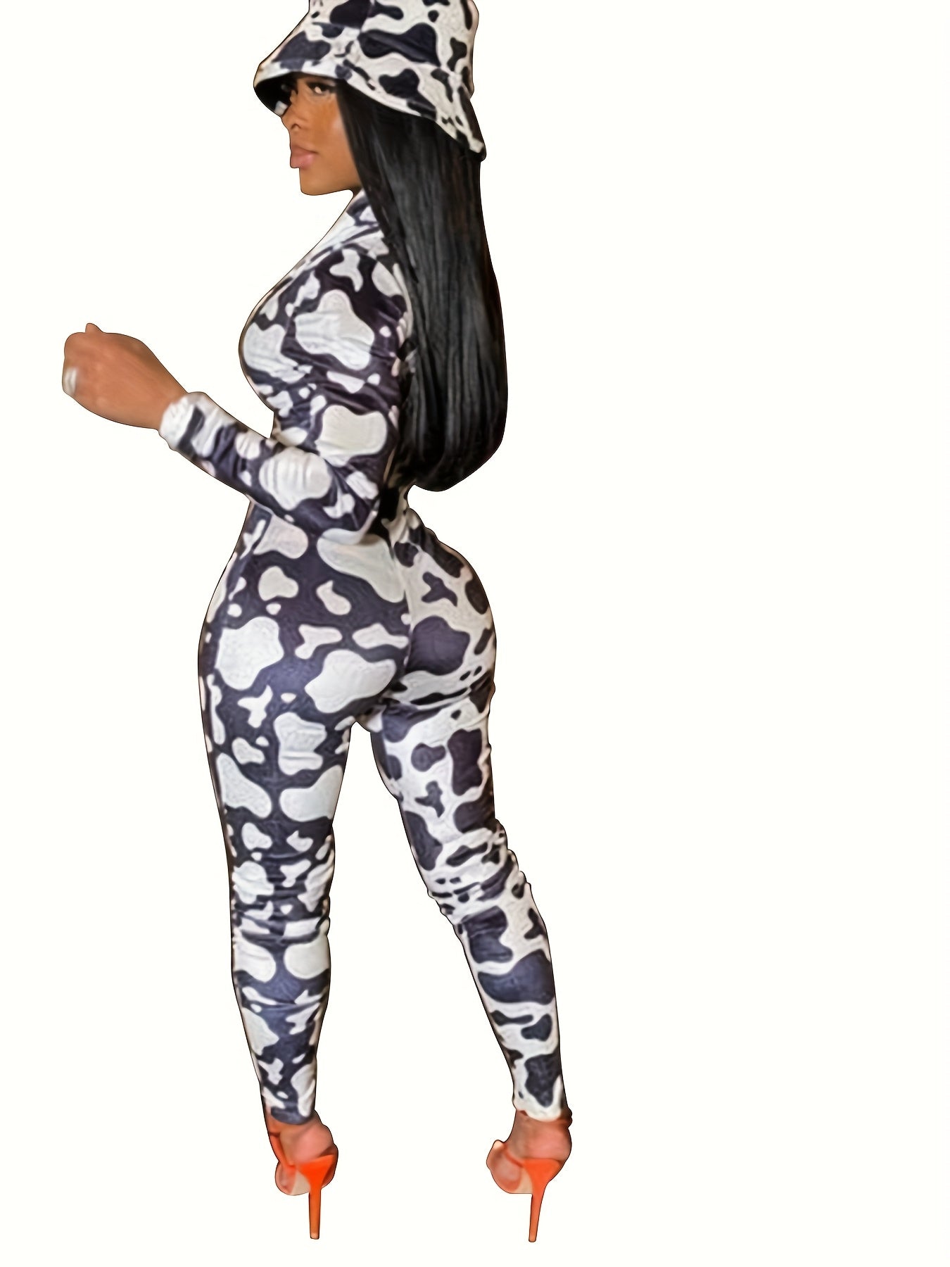 Women'S Camouflage Print Long Sleeve Jumpsuit with V-Neck, Button Detail, and Wide-Leg Pants - Casual All-Season Home & Casual Attire, Jumpsuit for Women, Comfortable Fashion, Stylish Button Detail