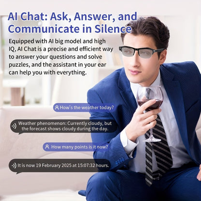 AI Smart Glasses with 160 Languages Real Time Translation Support, Chat GPT System, Multi-functional Audio Glasses for Men And Women, Built-in Microphone And Speaker, Calls Music Playback And Hands-Free Calling, Physical Colo