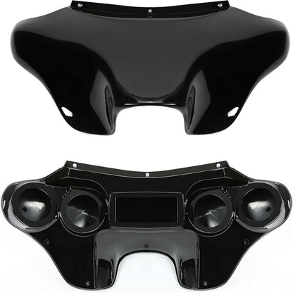 Front Batwing Fairing Compatible with 1986-2015 for Davidson Heritage Softail Fat Boy Deluxe Outer Bat Wing w/Clear Windshield 4 Speaker Mount