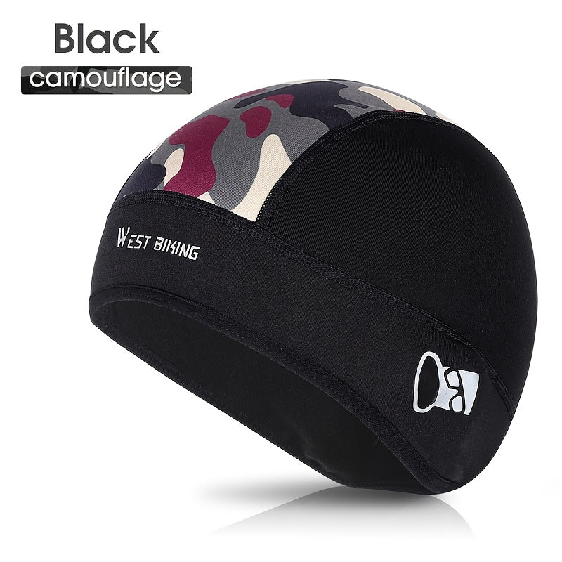 WEST BIKING Winter Cycling Warm Camouflage Hat Fleece Windproof Head Cover Extended Ear Protection Hat With Glasses Hole Wearable  Helmet Cycling Running Fishing Skiing Hat Sports Equipment