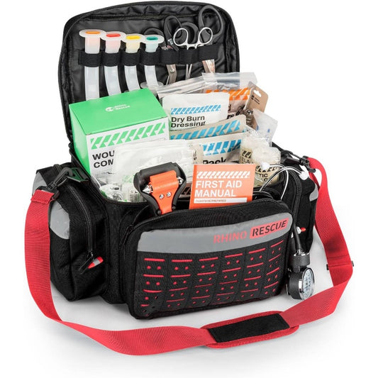 First Responder First Aid Kit Fully - Stocked EMT Bag, Professional EMTEMS Trauma Kit, Molle System Reflective Stripe, 300+ First Aid Supplies, Suits Business, Home Black, Emergency Supplies, Tactical First Aid, Compact First