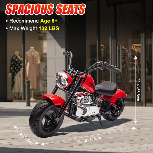 24V Electric Dirt Bike, Kids Motorcycle Ride on Toy for Big Kids, w/Raised Handlebars, Power Display, Twist-Grip Throttle, Shock Springs, Key Start, Handbrake