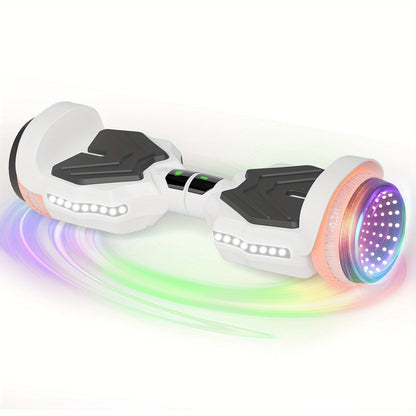 300W Powerful Motor Hoverboard, For Kids 4+ Years Teens &adults, Max Speed 8.5 Mph, 220 Lbs Max Payload, 15° Climbing Slope, 3H Charging, Brithday Gift, Halloween Thanksgiving Christmas Holiday Gift, White
