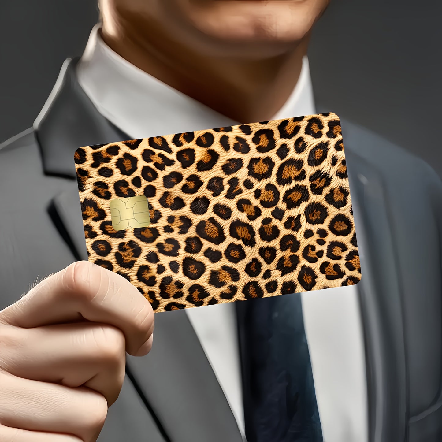Brown Leopard Print Waterproof Sticker Credit Card Beige Cover, High-Quality, Scratch-Resistant, Suitable for Credit Cards, Bank Cards, Bus Cards, Removable Self-Adhesive for Most Cards, Ideal Gift for Friends, Decorative Sti