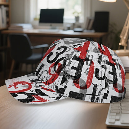 1pc Funky 2D Graffiti Number Snapback Hat - Full-Body Numbered Design (1-9/0) | Bold Graffiti Print for Outdoor Sports, Streetwear & Holiday Parties | Durable Polyester Cap for casual Wear & Athletic Activities
