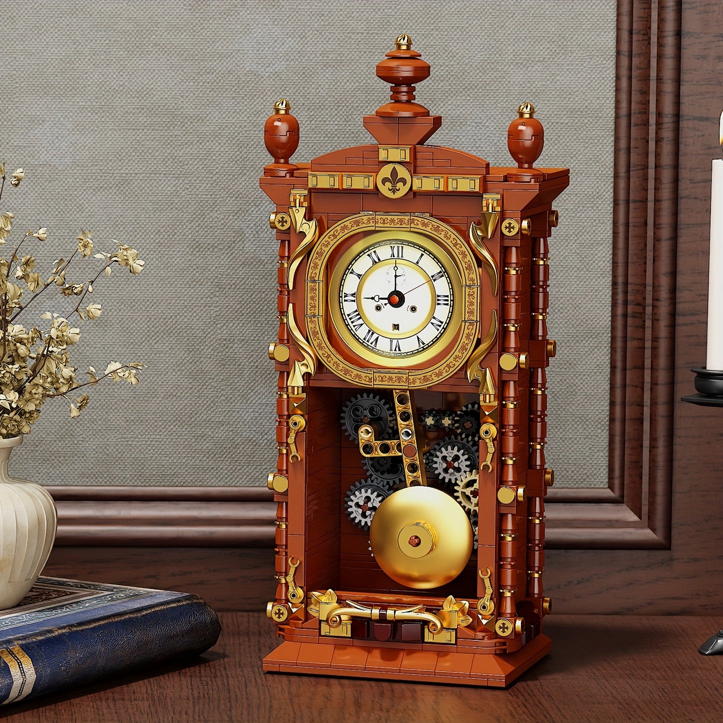700+pcs Creative Clock Model • Building Blocks Set • Retro Swaying Clock • Alarm Function • Desktop Decor • Gift for Ages 6+