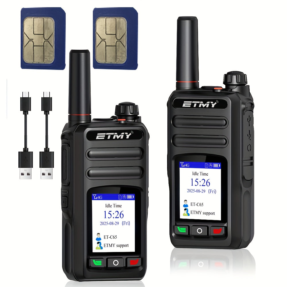 Nationwide LTE Walkie-Talkie - Two-Way Radio - Unlimited Range POC Two Way Radios Set, Field Operations, Emergency Communication, Handheld Device, Compact Design, Highquality Build, Reliable Performance, Communication Device,