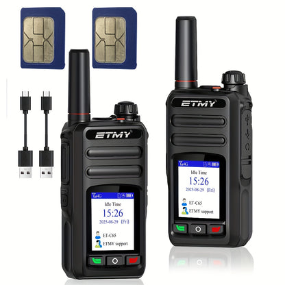 Nationwide LTE Walkie-Talkie - Two-Way Radio - Unlimited Range POC Two Way Radios Set, Field Operations, Emergency Communication, Handheld Device, Compact Design, Highquality Build, Reliable Performance, Communication Device,