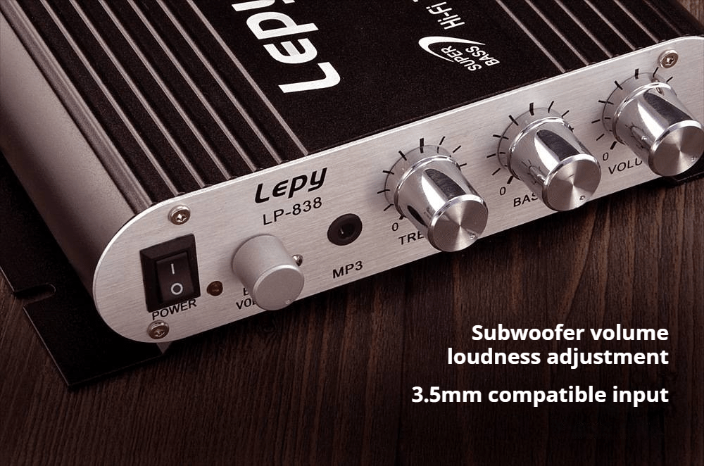 A 600W High-Power 2.1 Channel Amplifier with Hifi Stereo, Featuring Bass Enhancement And Treble Control, 3.5Mm Input, Suitable for Car Speakers, Home Theaters, Computers, And Tvs