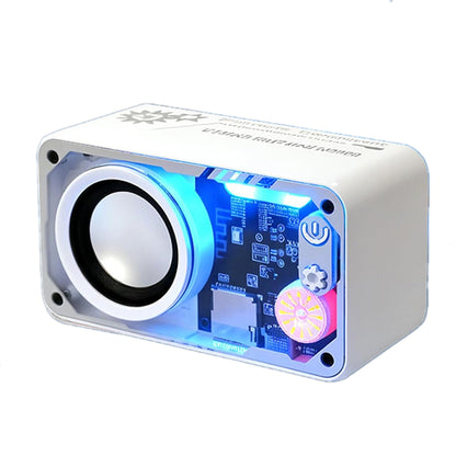New Transparent LED Mini Machine Wind Speaker, RGB Seven Color Light Effect Speaker, 5W Portable Small Bluetooth Speaker Shock Sound Super Long Standby Support TF Card, Bluetooth Connection Function, Creative Gifts, Holiday G