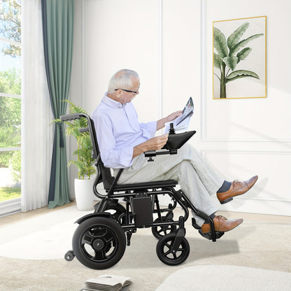 KERDOM Smart Folding Electric Wheelchair (Adult/Senior Model) - The Perfect Gift for Parents! 15+ Miles Range, 12AH Battery, 360° Joystick, All-Terrain Mobility, One-Key Folding (Black/Orange Dual Color)