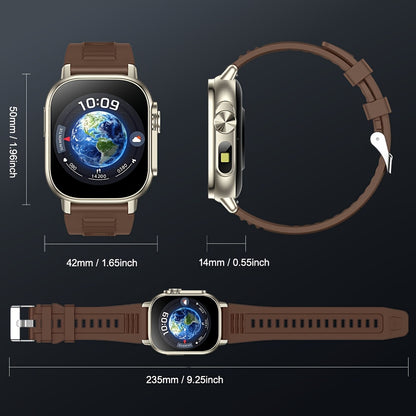 New 2.01-Inch Large Screen GPS Smartwatch with Precise Tracking, Route Display, Wireless Calls, Message Alerts, LED Flashlight, High-Quality Design, 100+ Sports Modes, Compass, Barometer, 460mAh Battery, IP68 Waterproof – E