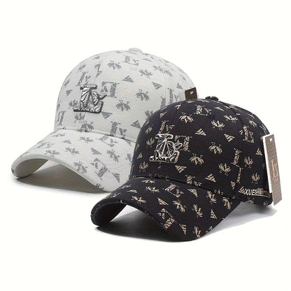 2pcs LV Letter Embroidered Baseball Caps Set - Luxury Adjustable Snapback Hats with Duckbill Brim, Moisture-Wicking Unisex for men & Women, LV Embroidery Design (No Random Variations) for Casual,, Valentine's Day Gift - Hand/