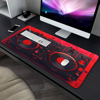 1pc Red DJ Equipment Pad for Desk, Gaming, Office Decor, Non-Slip Rubber Base, XXL Computer Mouse Pad, Multi Functional Mouse Pad for Office, Large Mousepad XXL Mouse Pad.