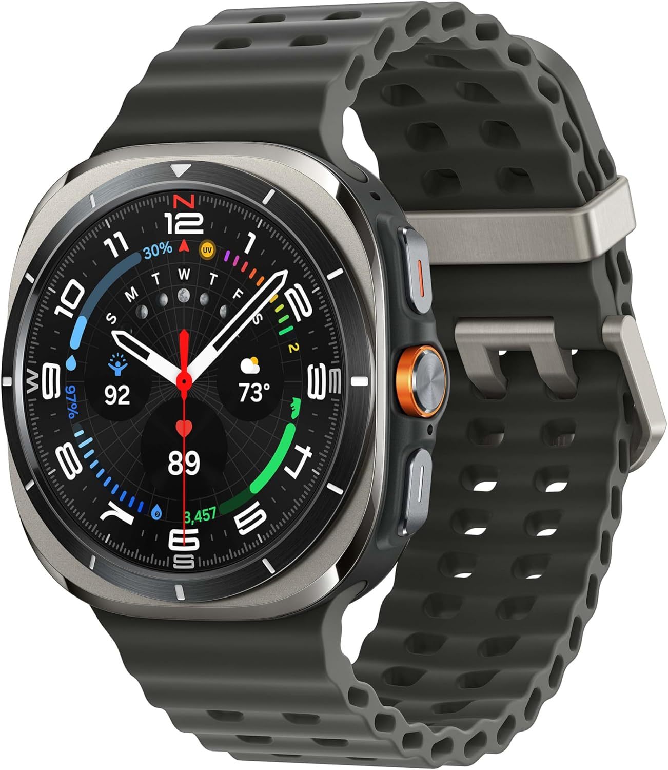 Samsung Galaxy Watch Ultra - 32GB - 47mm - Titanium Silver - Titanium - Dark Grey - Marine Band - Silicone - (RENEWED)