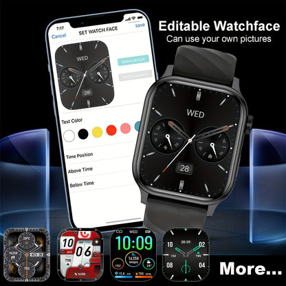 New Stylish Smartwatch, GPS Watch, 2.01-inch Large Screen, Battery, High Quality, Multiple Dials, Wireless Calling and Text Reminders, 100+ Sports Modes, Suitable for Men's and Women's Fitness Tracking Watch | Modern Smartwat