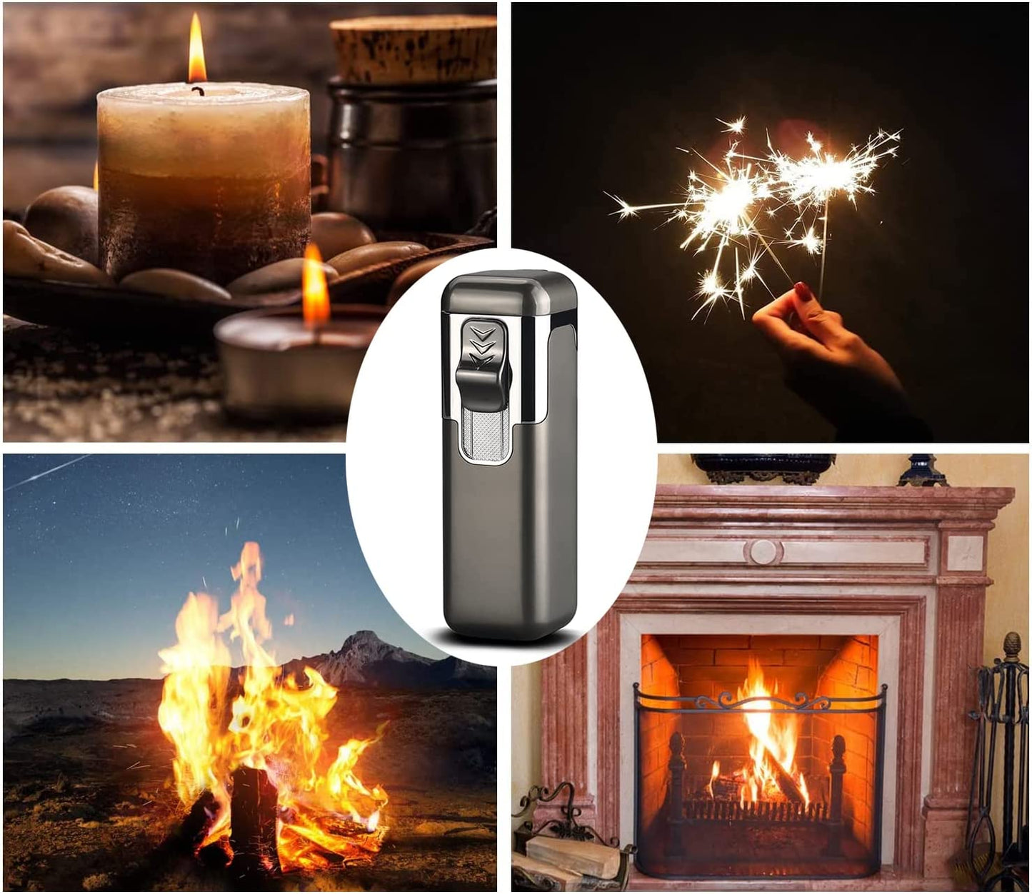 1pc Quad Direct Blow Flame Inflatable Butane Lighter | Adjustable Windproof, Metal, Ideal for Camping, Outdoor, Collections, Gifts, Birthday, Holiday Gifts