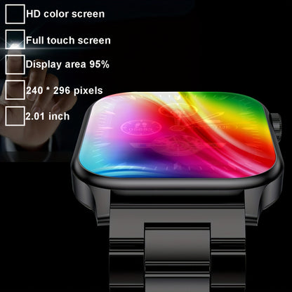 New Stylish Smartwatch, GPS Watch, 2.01-inch Large Screen, Battery, High Quality, Multiple Dials, Wireless Calling and Text Reminders, 100+ Sports Modes, Suitable for Men's and Women's Fitness Tracking Watch | Modern Smartwat
