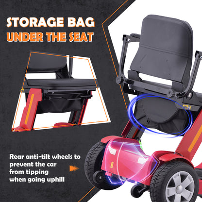 Senior Mobility Scooter 4-Wheel Foldable Electric Scooter for Adults, Lightweight & Portable with LED Lights, Storage Bag & Charger Included, Ready to Use for Travel