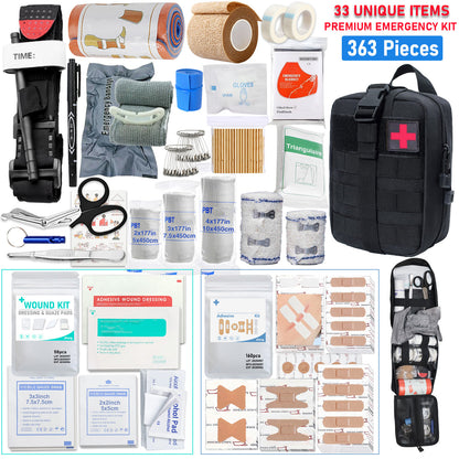 ROORUNS 152/338/363-Ultimate Tactical First Aid Kit with IFAK Pack - Portable & Durable Outdoor Emergency Gear for Hiking, Camping, Hunting, Car, Yacht