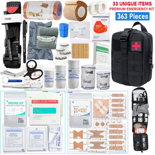 ROORUNS 152/338/363-Ultimate Tactical First Aid Kit with IFAK Pack - Portable & Durable Outdoor Emergency Gear for Hiking, Camping, Hunting, Car, Yacht