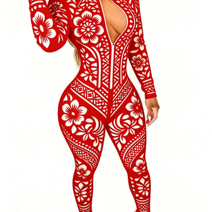 Fashion 2D Digital Print Women Jumpsuit Casual Street Style Fitted Design Modern Trendy Piece