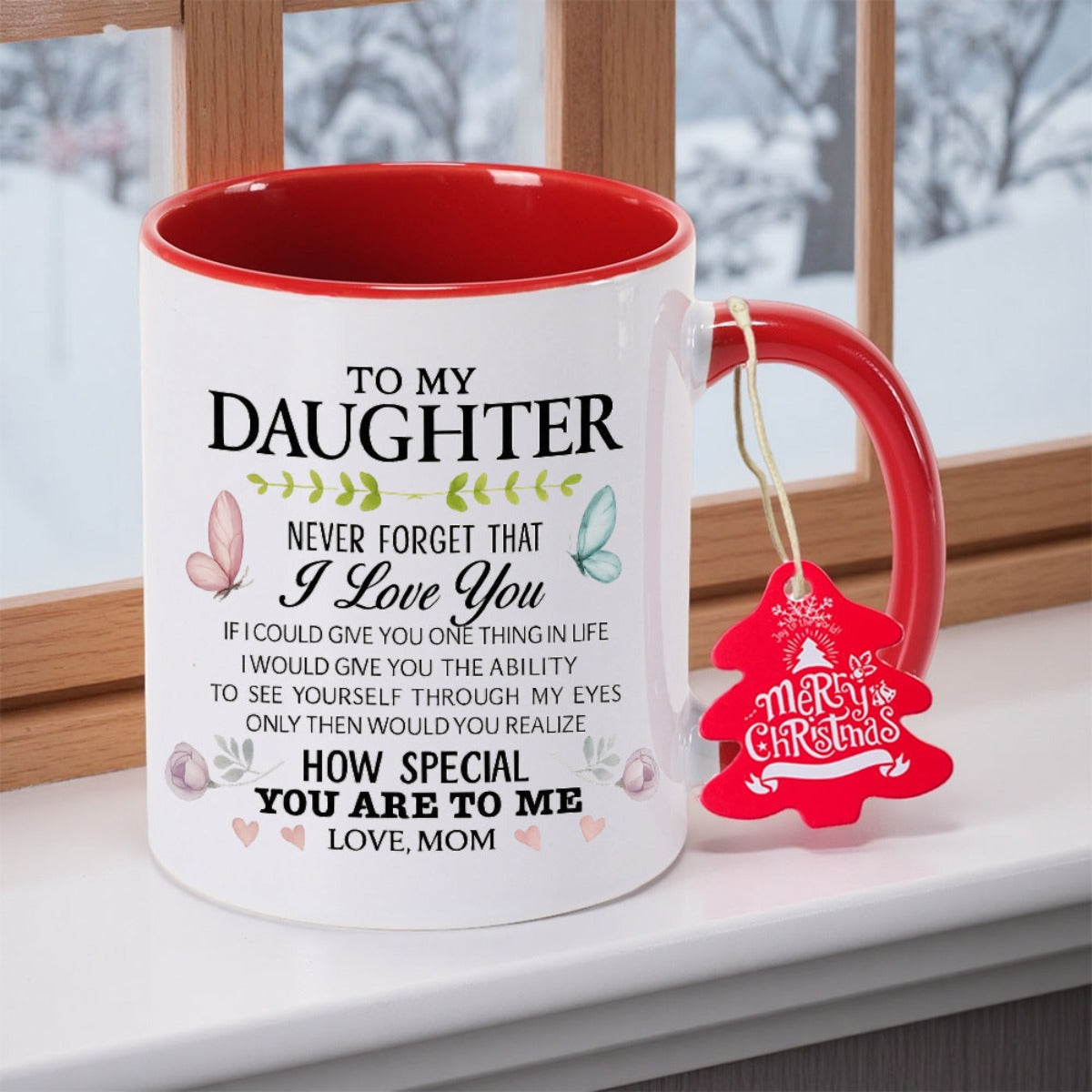 A Gift for My Daughter 11oz 350mlCeramic Coffee Mug Coffee Cup Perfect Gift for Any Occasion Teacup Living Room Tabletop Souvenir Collection Piece for Teachers Present Thanksgiving Gift for Friends High Quality Ceramic New Ye