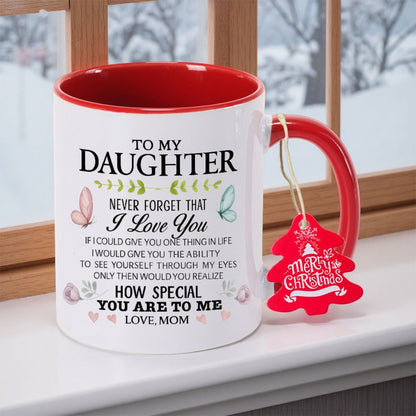 A Gift for My Daughter 11oz 350mlCeramic Coffee Mug Coffee Cup Perfect Gift for Any Occasion Teacup Living Room Tabletop Souvenir Collection Piece for Teachers Present Thanksgiving Gift for Friends High Quality Ceramic New Ye