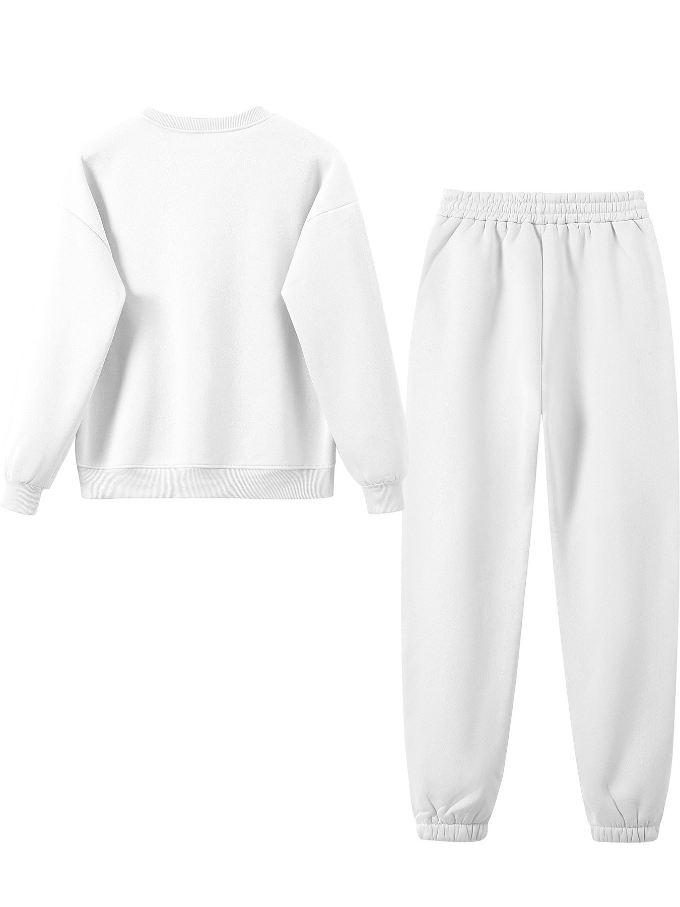 Graphic Print Two Piece Set, Crew Neck Sweatshirt & Pants, Women's Clothing, Fall Clothes For Women, Sweat Suits Women Two Piece