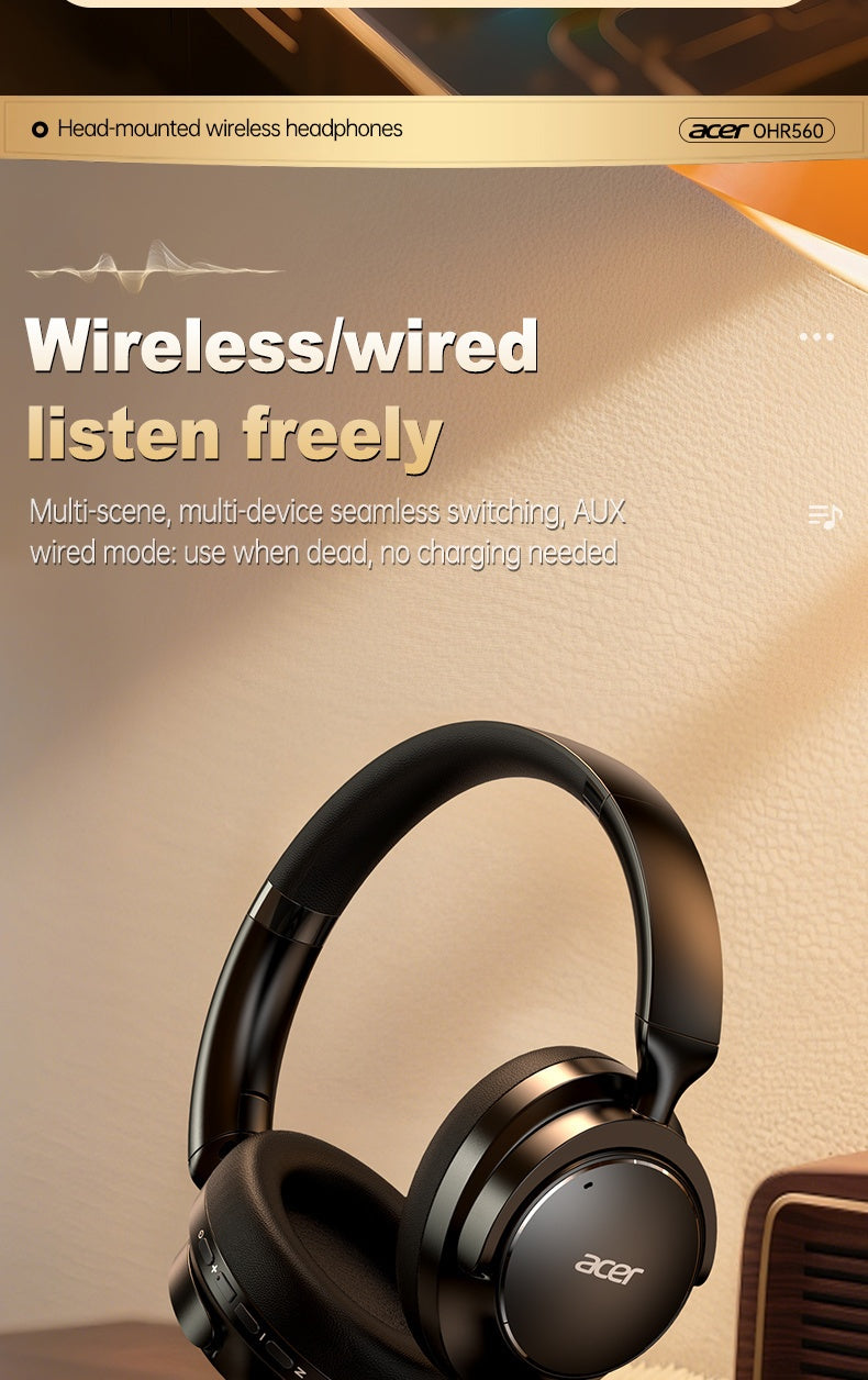 Acer OHR560 OWS Headset ACS panoramic sound shocking bass Ultra-long battery life Game low latency Comfortable to wear Portable and foldable Learning/Business/Travel/Sports/Phone/Music Halloween/Christmas Gift Recommendation,