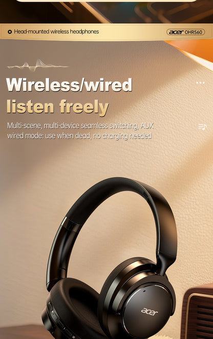 Acer OHR560 OWS Headset ACS panoramic sound shocking bass Ultra-long battery life Game low latency Comfortable to wear Portable and foldable Learning/Business/Travel/Sports/Phone/Music Halloween/Christmas Gift Recommendation,