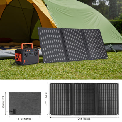 Portable Power Station 240/111/88/83Wh With 60/40/30/21W Solar Panels With AC Outlet 110V(3*USB A, 2*USB C, 2*AC, 2*DC) Solar Generator For Travel Home Emergency Hurricaneth