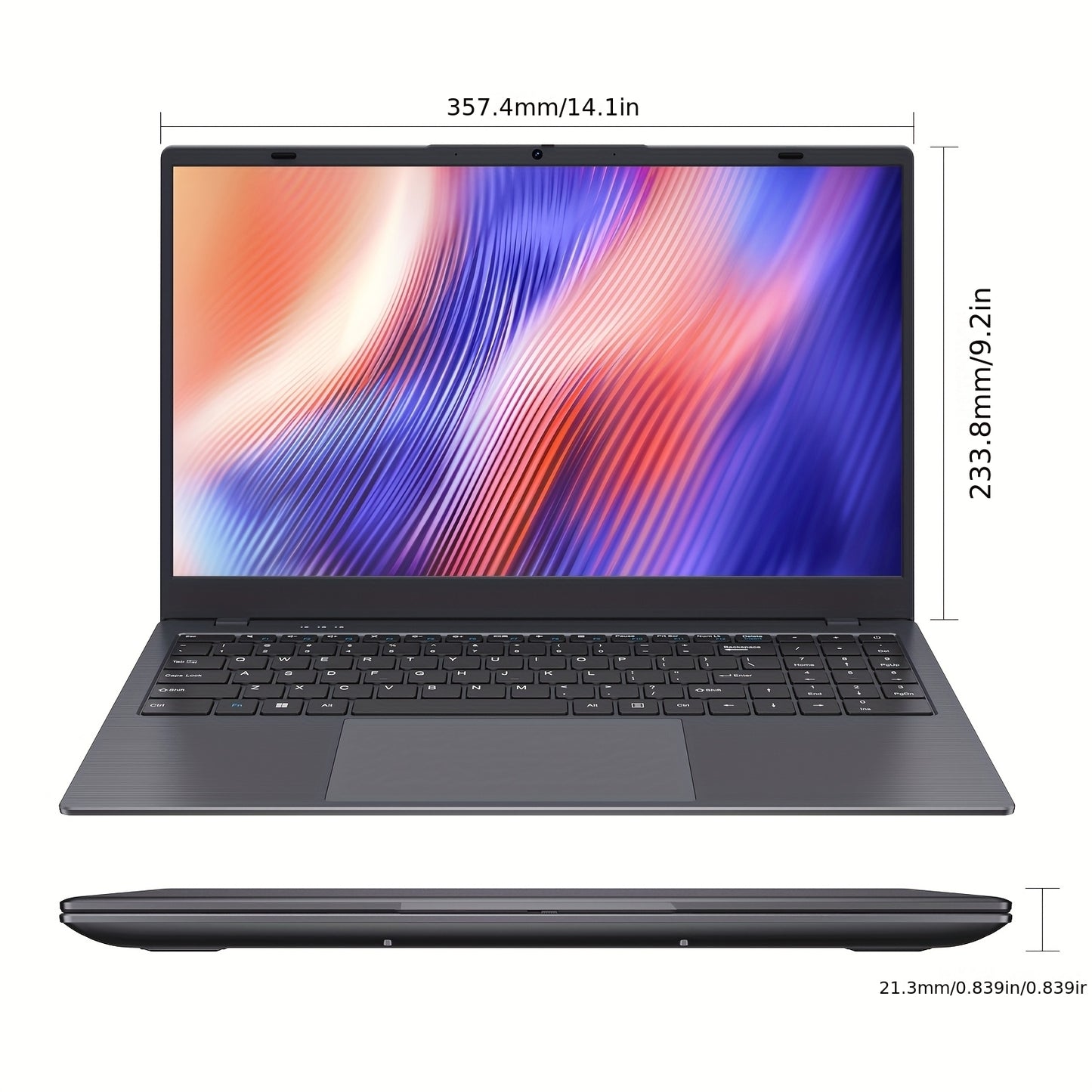 RNRUO 15.6-inch New Ultra-thin Laptop with Pentium 6500Y Processor, 8GB RAM SO-DIMM * 2 256GB SSD, Supports Dual Screen 4K High-definition Resolution, Stereo Four Speakers, TYPE-C Charging And PD Fast Charging, Rich Computer