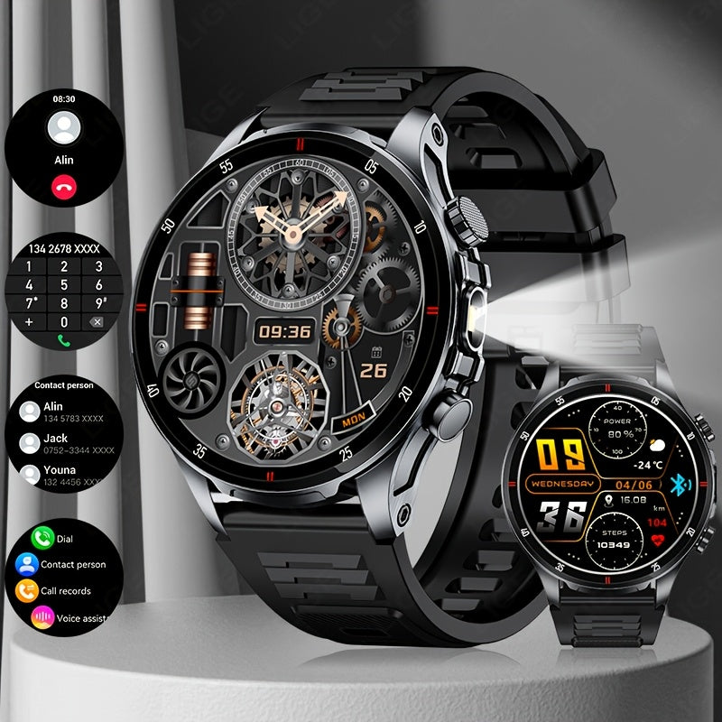 [SUNKTA Smart Watch] SUNKTA Smart Watch for Men Women | 1.53" Full Touch Display, Long Range Flashlight, Wireless Calls, 100+ Activity Modes, Call & Message Alerts, 290mAh Large Battery, Fitness Tracker, Compatible with iPhon