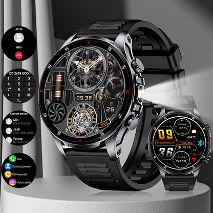 [SUNKTA Smart Watch] SUNKTA Smart Watch for Men Women | 1.53" Full Touch Display, Long Range Flashlight, Wireless Calls, 100+ Activity Modes, Call & Message Alerts, 290mAh Large Battery, Fitness Tracker, Compatible with iPhon
