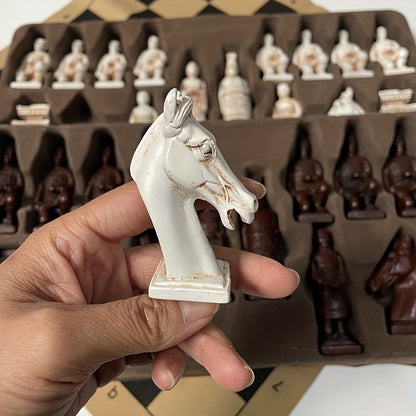 Super large chess deliberately made old character shape Cotta Warriors weighted chess board 43cm/16.93inch creative entertainment games Christmas various holiday gifts