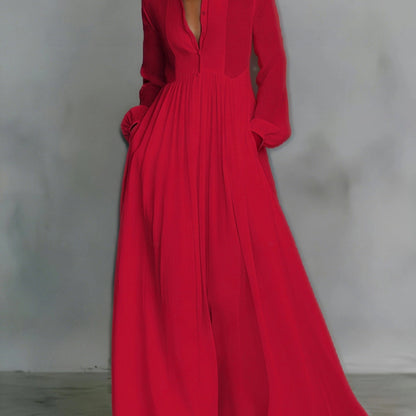 Ruffled Slim Vacation Maxi Dress Spring Summer French Elegant White Long Sleeve Dress