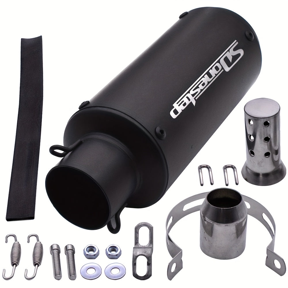 SDonestep 51mm 2" Universal Motorcycle Exhaust Muffler Pipe Tail Tips Stainless Steel, Motorcycle Upgrade, Modification, Muffler, Sleek Exhaust, Sturdy Construction, Highquality Steel, Exhaust, Exhaust System, Racers, Enthusi