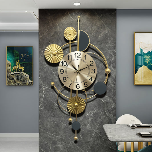 Large Metal Wall Clock Decorative 3D Metal Wall Art Clock For Living Room Bedroom Creative Modern Big Wall Clock Decor, Silent No Ticking 30.7 X 17.7 Inch, Stylish, Home Decor, Room Decor, Wall Decor, Wall Art Decor, Aestheti